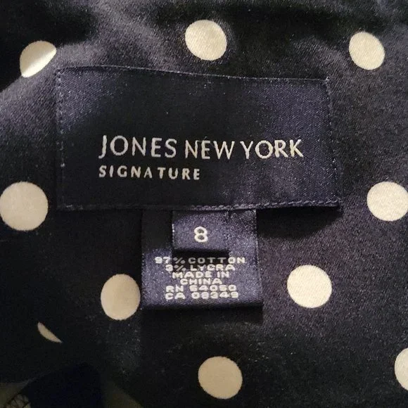 Womens Jones New York Black with white polka dot halter dress size 8 - Picture 7 of 7